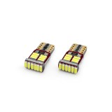 Set becuri auto cu LED CANBUS compatibil T10e W5W 18 SMD Alb 12V, destinat competitiilor auto sau off-road