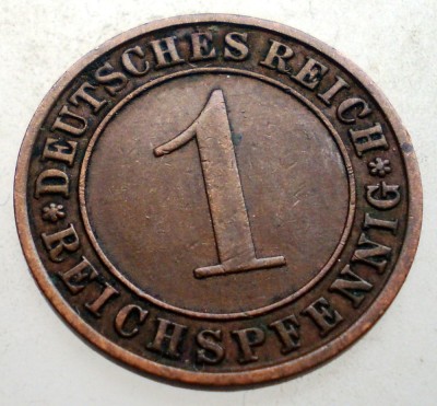 B.142 GERMANIA WEIMAR 1 REICHSPFENNIG 1931 A foto