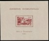 Inini Colonii franceze 1937 - Omnibuse , Expozitia Mondiala Paris , colita nedantelata , MNH , Mi.22, Organizatii internationale, Nestampilat