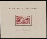Inini Colonii franceze 1937 - Omnibuse , Expozitia Mondiala Paris , colita nedantelata , MNH , Mi.22, Organizatii internationale, Nestampilat