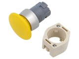Comutator acţionat prin apăsare 22mm, IP65, galbenă