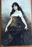 CPISTR5 Carte postala veche 1918 - Tanara cu Hurdy-Gurdy (Vianda cu roata), J. Plichta Praga