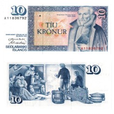 = ISLANDA ? 10 KRONUR - 1961 - UNC = foto