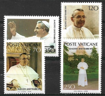 B0760 - Vatican 1978 - Papa 4v. neuzat ,perfecta stare foto
