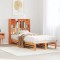 vidaXL Pat bibliotecă fără saltea maro ceruit 75x190 cm lemn masiv pin 3323976