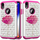 Cumpara ieftin Husa iPhone XR Printing Rhinestone - Pink Flower