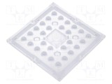 Lentilă LED pătrată transparentă PMMA H: 9,5mm - LEDIL