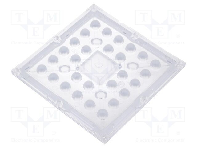 Lentilă LED pătrată transparentă PMMA H: 9,5mm - LEDIL