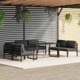 VidaXL Set mobilier de grădină cu perne, 7 piese, antracit, aluminiu
