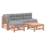 Set mobilier de gradina cu perne, 5 piese, lemn masiv douglas