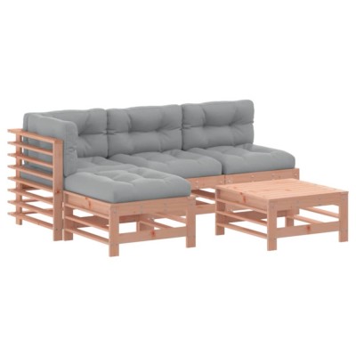Set mobilier de gradina cu perne, 5 piese, lemn masiv douglas foto