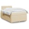 Gossi pat box spring cu saltea, crem, 120x200 cm, textil