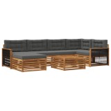 vidaXL Set de canapele de exterior cu pernă 7 pcs Natural și Antracit 3383595
