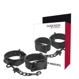Darkness Bondage-Cătușe Subțiri Texturate Lățime Mare-Metal