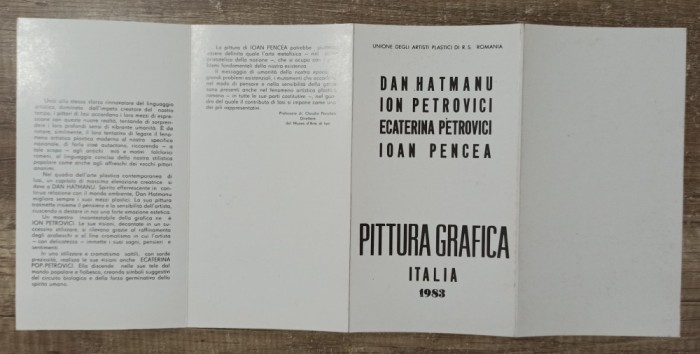 Brosura pictura Dan Hatmanu, Ion si Ecaterina Petrovici, Ioan Pencea 1983