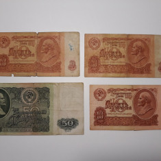 BANCNOTE RUSIA / URSS - 10 RUBLE 1961 3 BUC - 25 RUBLE 1961 1 BUC - LOT 9