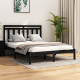 VidaXL Cadru pat King Size 5FT, negru, 150x200 cm, lemn masiv