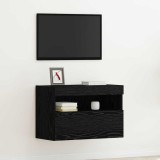 vidaXL Dulap TV de perete cu LED, stejar negru, 60x30x40 cm
