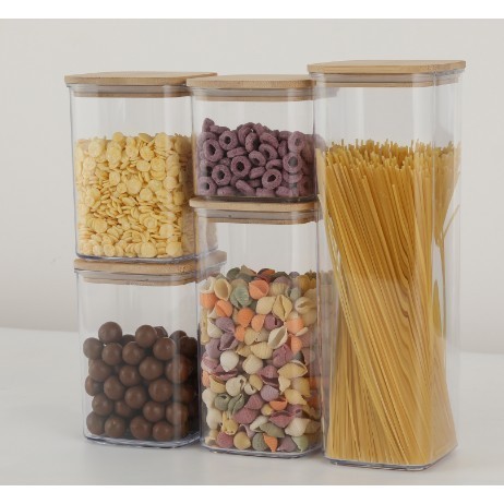 Set 5 Cutii depozitare pentru bucatarie, Flippy, 1x0.5 L, 2x0.8 L, 1x1.2 L, 1x1.9 L