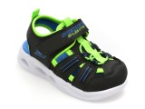 Cumpara ieftin Pantofi sport SKECHERS negri, SOLA GLOW SANDAL, din piele ecologica