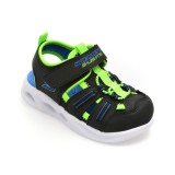 Pantofi sport SKECHERS negri, SOLA GLOW SANDAL, din piele ecologica