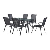Set 7 componente mobilier gradina Aradeo negru [casa.pro] HausGarden Leisure