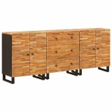 Bufet 3 buc. 60 x 33 x 75 cm Lemn de mango solid Maro