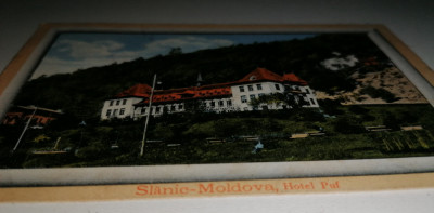CARTE POSTALA -SLANIC MOLDOVA -HOTEL PUF -CIRCULATA 1911 foto