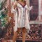L835RR-5 Set 2 piese lenjerie casual din desu si halat cu material satinat cu print floral