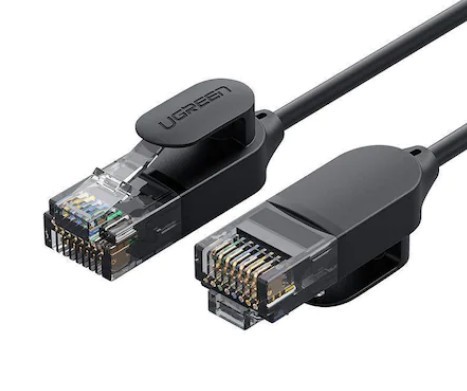 PATCH CORD UTP Ugreen Cat6A, &quot;NW122&quot; fire din cupru, tiny cable, viteza maxima 10 Gbps, 5m, negru &quot;70654&quot; (timbru verde 0.18 lei) - 6957303876549