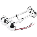 Cumpara ieftin Claxon Auto Pentru Barca, Nava, Iaht, Camion, TIR, Dubla Trompeta, Cromat, Cu o Pipa, 12V, 455 х 190 mm