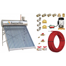 Pachet panou solar nepresurizat Fornello rezervor inox 165 litri, 20 tuburi