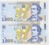Bancnota Romania 1000 Lei 1998 UNC - BNR Mare, Serie X2 Consecutive
