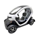 Macheta Renault Twizy alba replica metal cu usi deschise si mecanism pull back fara cutie proprie