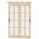 VidaXL Set piese pentru ușă glisantă, argintiu, 183 cm oțel inoxidabil