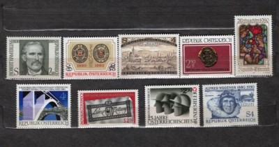 AUSTRIA 1980 - ANIVERSARI, PERSONALITATI. 9 SERII NESTAMPILATE, R30 foto