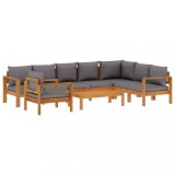 Set de canapele gradina cu perne, 6 piese, lemn masiv acacia