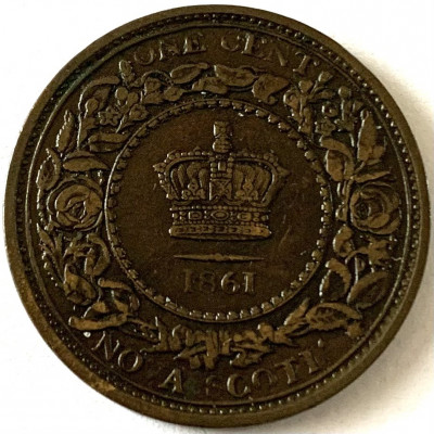 CANADA - NOVA SCOTIA 1 CENT 1861, VICTORIA foto