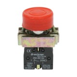 Buton de comanda rosu cu capac protectie IP65, 1NC, 400V/10A, Breckner
