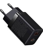 INCARCATOR retea Baseus Super Si Pro, Quick Charge 30W, 1 x USB 5V/3A, 1 x USB Type-C 5V/3A, negru &quot;CCSUPP-E01&quot; (timbru verde 0.18 lei) - 695315620634