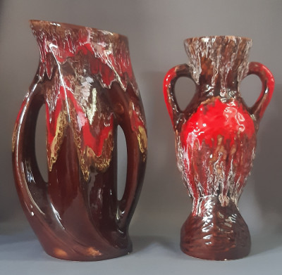 Set doua vaze/amfore din ceramica veche frantuzeasca - Vallauris Franta foto
