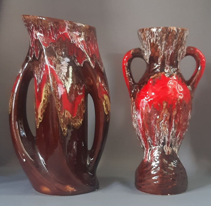 Set doua vaze/amfore din ceramica veche frantuzeasca - Vallauris Franta