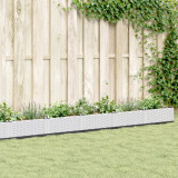 VidaXL Jardinieră de grădină cu țăruși, alb, 362,5x42,5x28,5 cm, PP