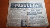 Ziarul justitia 9 decembrie 1937-anul 1,nr.1 -ziar juritic,politic si cultural