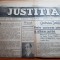 ziarul justitia 9 decembrie 1937-anul 1,nr.1 -ziar juritic,politic si cultural