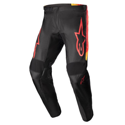 Pantaloni Moto Alpinestars 2023 Fluid Corsa Pants, Negru/Portocaliu, Marime 34 foto