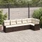 vidaXL Set de canapele pentru grădină cu pernă 6 pcs Maro Rattan poli 3345378