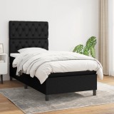 Cumpara ieftin Pat box spring cu saltea, negru, 80x200 cm, textil