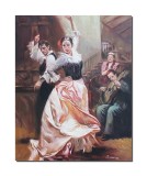 Tablou Flamenco de Andalucia pictat manual, 90x70cm ulei pe panza de in, Mircea Iordache
