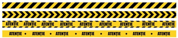 Sticker Podea - Marcare Traseu - 94x5 cm - Set 5 BUC - Galben, Negru